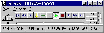 [ Bildschirm-Fenster des TuT-solo-Programms ]